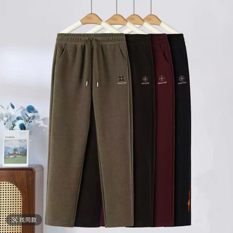 2025秋冬新款宝石格加绒休闲女裤中老年妈妈哈伦裤地摊展销会新品