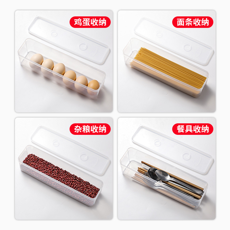 Caja de conservación fresca de grado alimenticio cebolletas, cilantro, cilantro, jengibre entero, fideos de ajo, caja de almacenamiento y acabado de huevos, para refrigerador