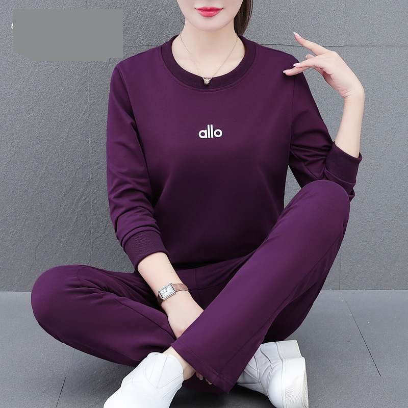 休闲运动套装女春秋2025秋季新款时尚洋气减龄妈妈卫衣马甲三件套|undefined