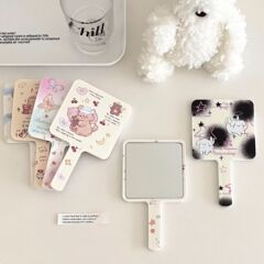 原創卡通手持鏡子高顏值化妝鏡學生宿舍女隨身攜帶家用便攜小鏡子