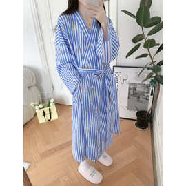 跨境专供外贸春季新款睡袍女度假风大码长款可外穿ins睡衣家居服