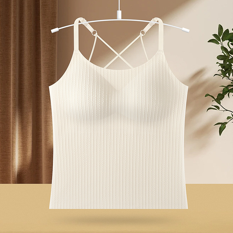 Eslinga larga con espalda hermosa para mujer, almohadilla para el pecho, junta, sin anillo de acero, ropa interior y exterior, camisola sin costuras para mujer