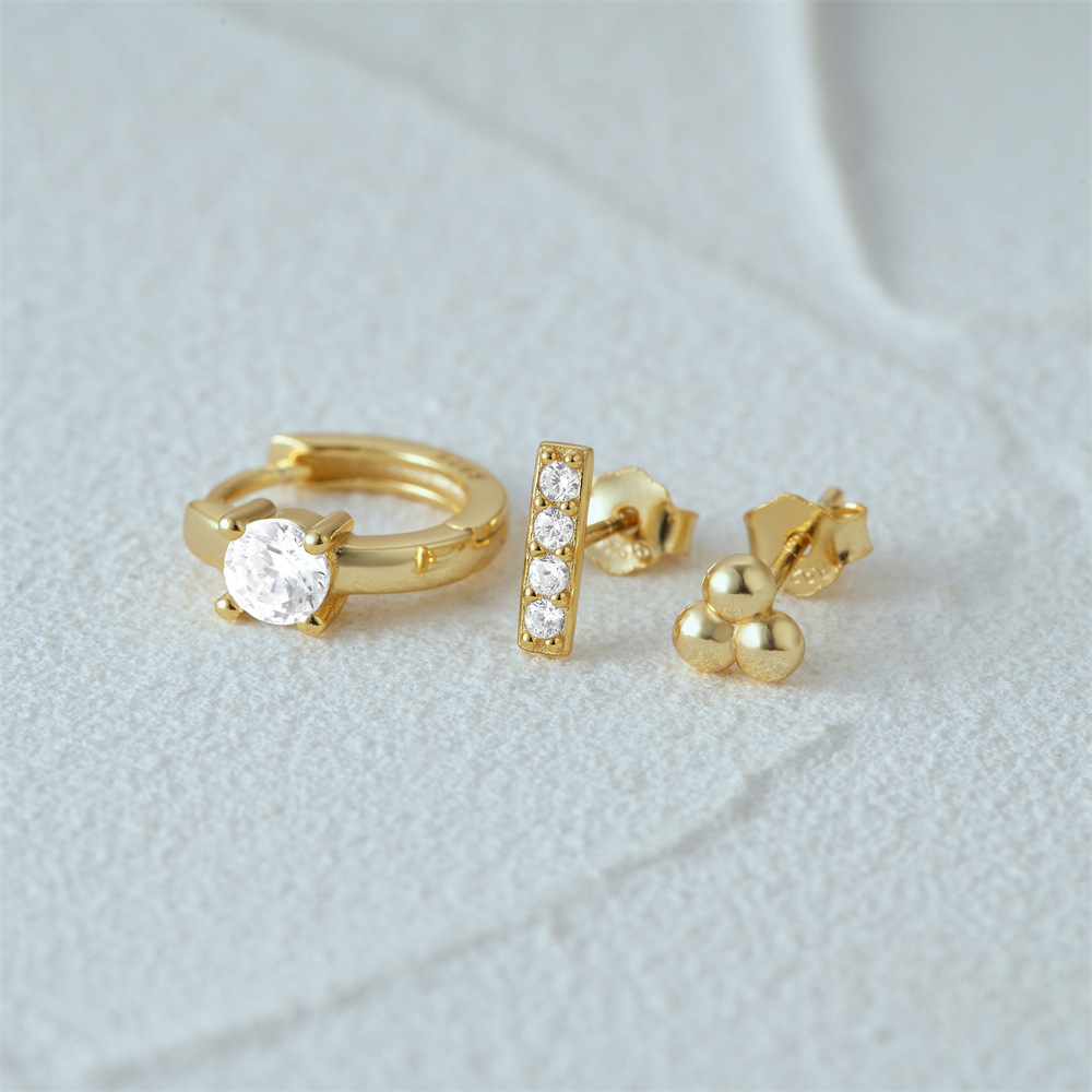 3g Weight Hoop Earrings, Ear Studs Classification 1 Set Quantity Daily Occasion 925 Sterling Silver Material Star, Butterfly Pattern Women's Gender Plating Design Simple Style Style 1 Set 925 Sterling Silver Star Butterfly Hoop Earrings Ear Studs 36
