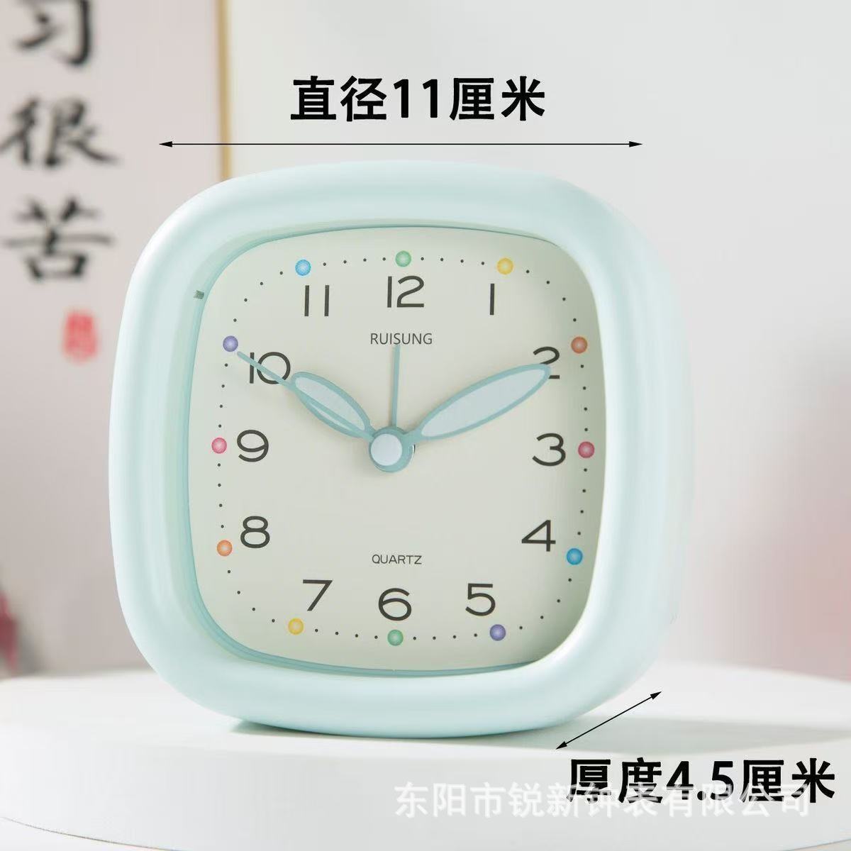 Reloj de despertador de viento crema estudiante perezento despertar reloj de moda silencioso minimalista luz nocturna niños reloj de aprendizaje