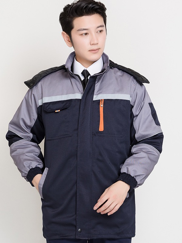 Ropa de trabajo de algodón hombre invierno grueso desgaste ropa de protección laboral chaqueta de algodón barra reflectante ropa de ingeniería de invierno personalizada