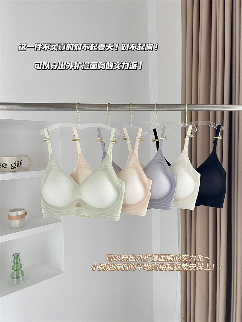 新款聚拢锦纶性感风固定双肩带无钢圈文胸传统型薄模杯内衣文胸-阿里巴巴