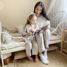 欧美新款套装纯棉儿童夏睡衣亲子宝宝薄洋气女童短袖童装男童a类