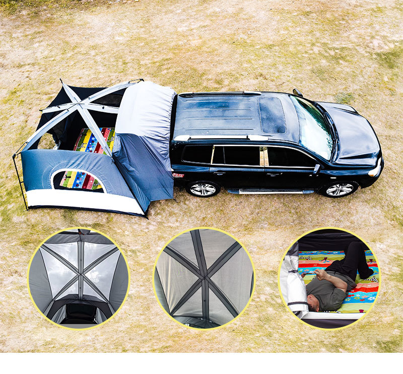 General Motors Car Rear Tent, Outdoor Quick-Open Quick-Setup Tail Tent for Self-Driving, Portable Rainproof Car Tent for Camping