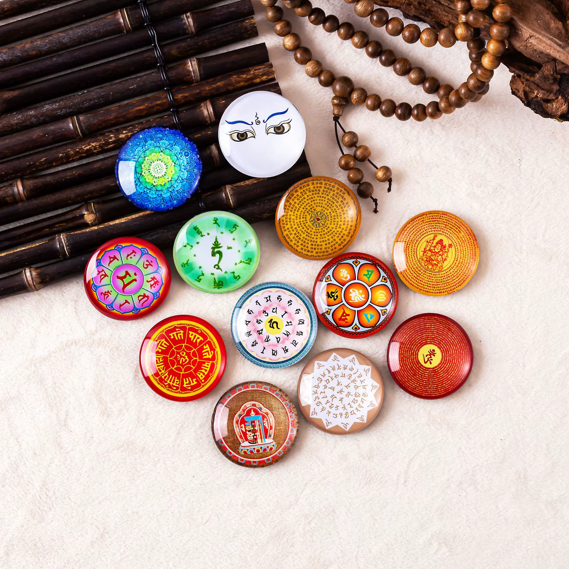 Проклятие Колесо Стекло Ремесла Памятный Подарок Кристалл Холодильник Палочки Будда Проклятие Шаблон