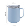 Capacious handle stainless steel with glass, cup, Birthday gift, wholesale