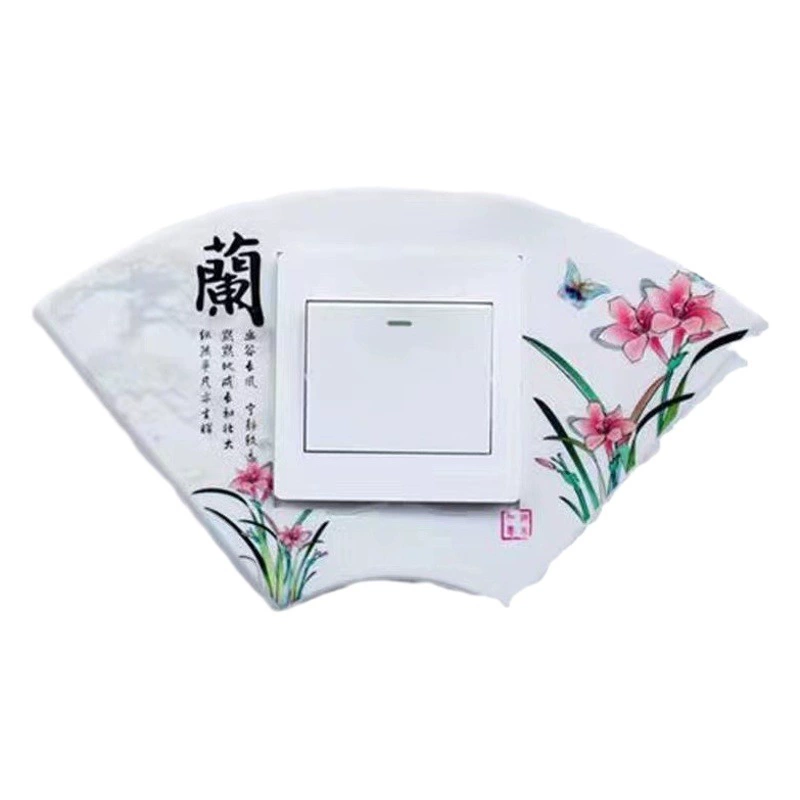 Пластиковый переключатель с комбинацией элементов из бамбука, орхидеи, цветов сливы и хризантемы. Пластиковые наклейки-переключатели, различные стили декора для дома с изображением пейзажей