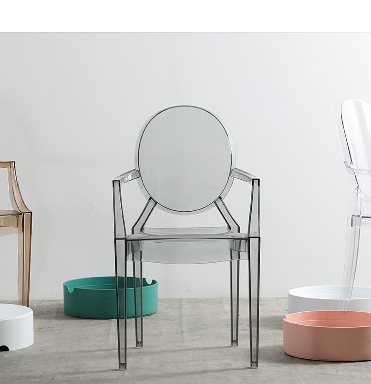 Custom-made Nordic star dining chairs, ghost chairs, devil internet-famous household plastic crystal stools, acrylic transparent makeup chairs pic 7