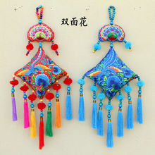 刺绣挂饰民族风双面绣花家居客厅挂件店铺办公室装饰品流苏壁挂