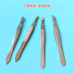 廠家不鏽鋼修眉夾斜口眉夾鑷子兩用美妝工具眉毛夾眉毛鉗眉夾