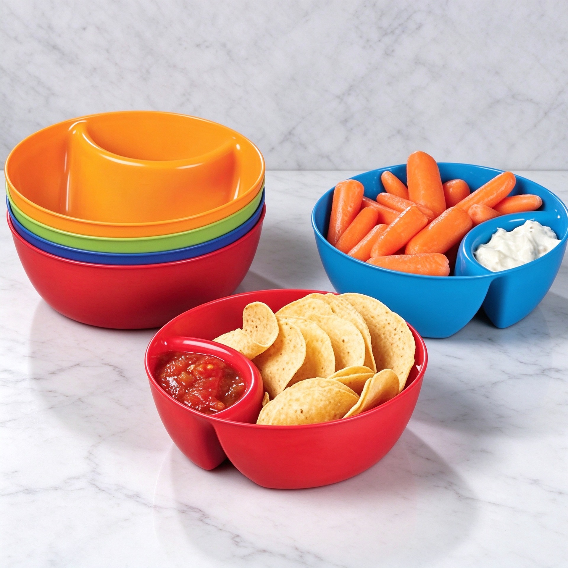 Cross-border French fries bowl snack bowl salad bowl grid bowl dip sauce bowl snack bowl cereal snack bowl
