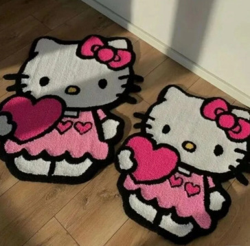 Alien Cartoon Hello Kitty Ins Style Cute Girl Bedroom Decoration Bedside Blanket Living Room Full Shop Crawling Mat