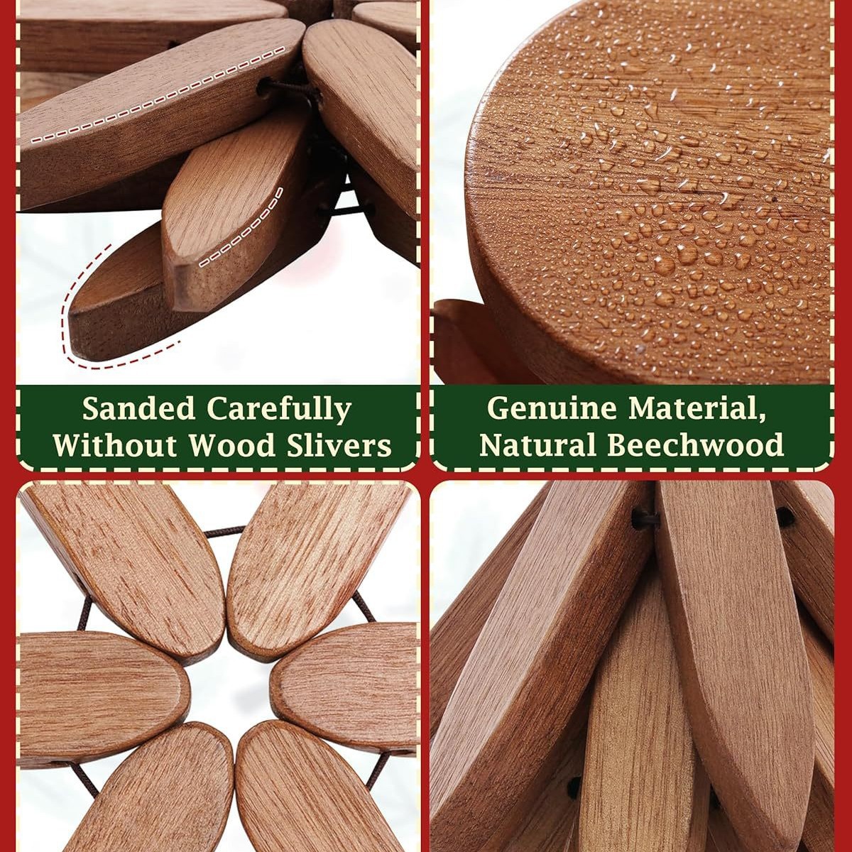 Madera creativa, nogal negro, un árbol, aislamiento térmico, tapete de mesa, venta directa de fábrica, tapete anti-escaldado para el hogar navideño, tapete resistente al calor