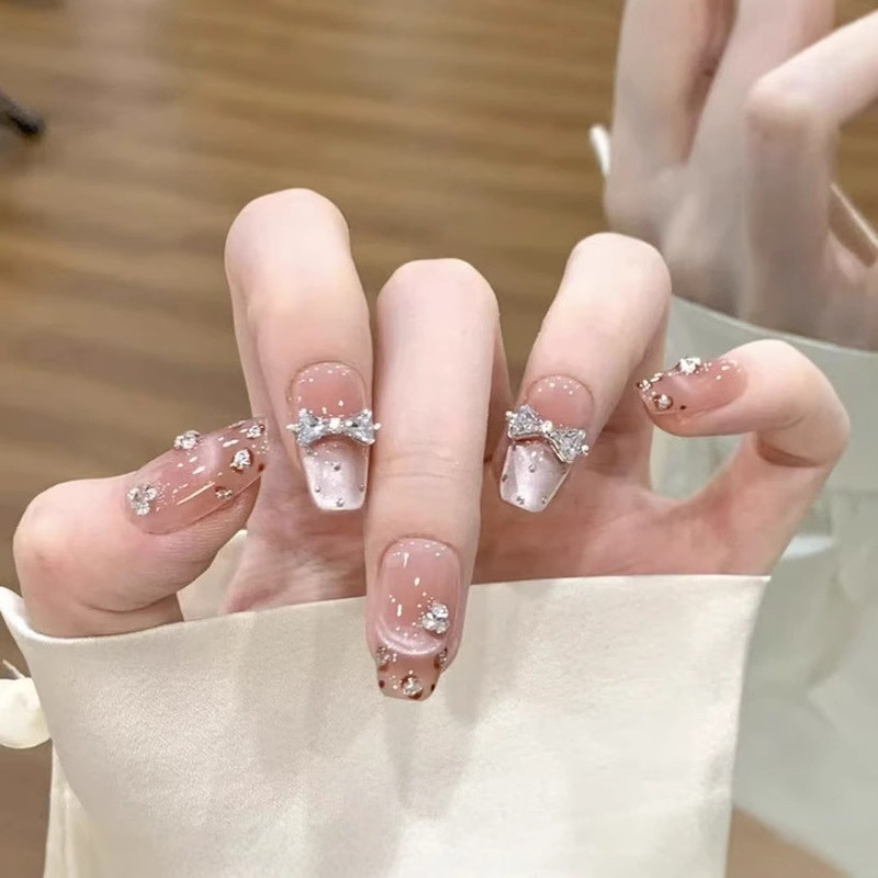 [Miss Leopard Print] Purely Handmade Wearable Nail Phototherapy Nail Stickers, High-End Whitening Nails, Removable 10 Pieces