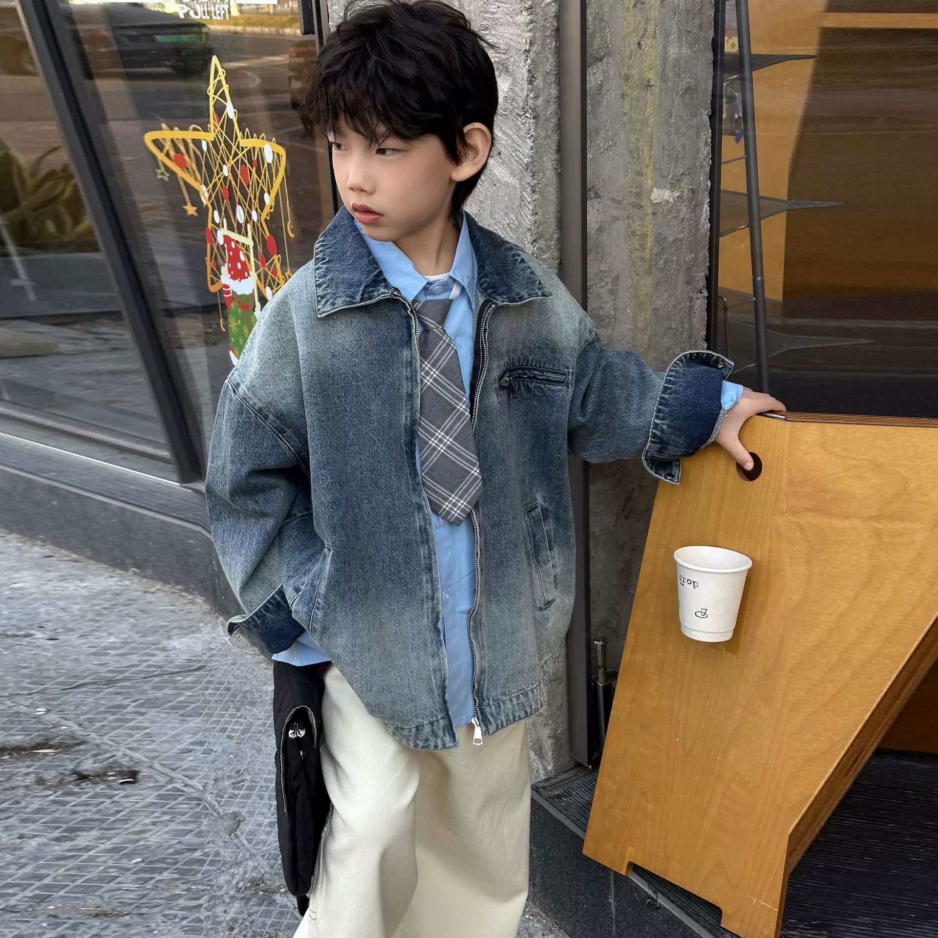 男童工装牛仔外套复古高街牛仔服2026春秋季新款儿童宽松休闲童装