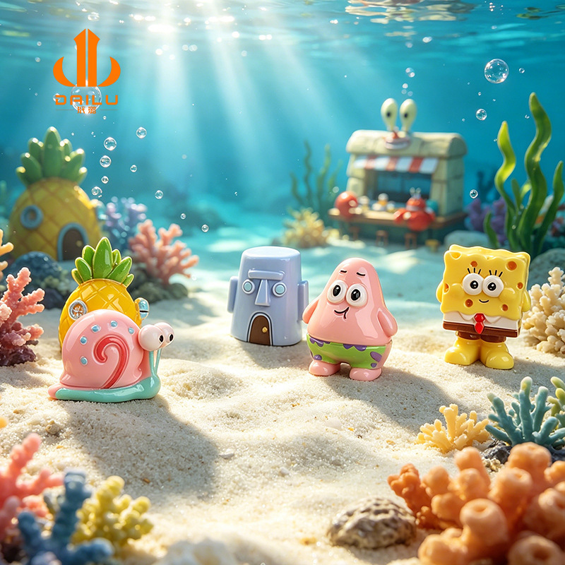 Creative and Cute Spongebob Series Figurines, Adorable DIY Decorations, Hanging Accessories, Car and Desktop Small Ornaments