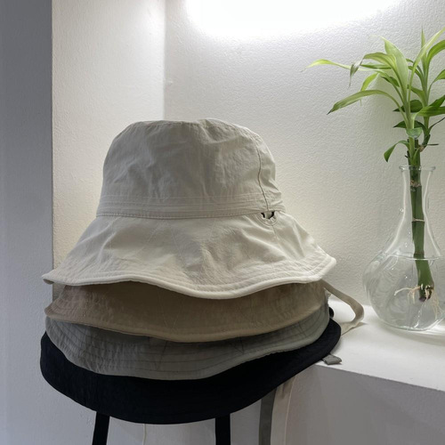 THE HAT Korea Dongdaemun Agent Purchase Summer Foldable Windproof Rope Wide Brim Sunshade Sunscreen Fisherman Hat 