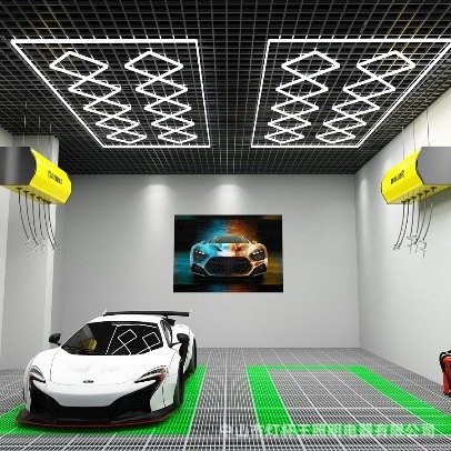 Cinco anillos RGB lámpara de garaje lavado de automóviles 110V lámpara de panal europea y americana ilusión de luz de color multifuncional tubo de lámpara de garaje hexagonal