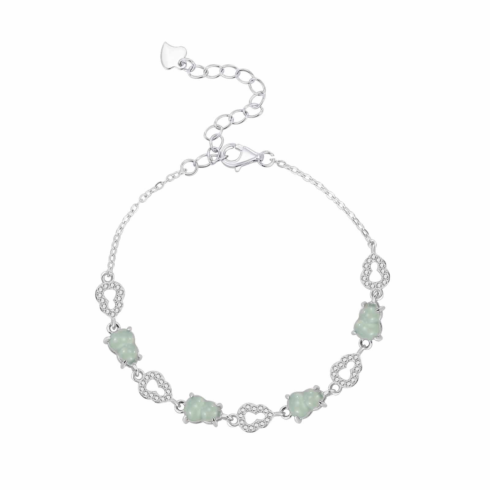 Nueva calabaza china plata esterlina s925 pulsera mujer agua azul natural jade material peligroso estilo de marea nacional retro exquisito estilo hueco