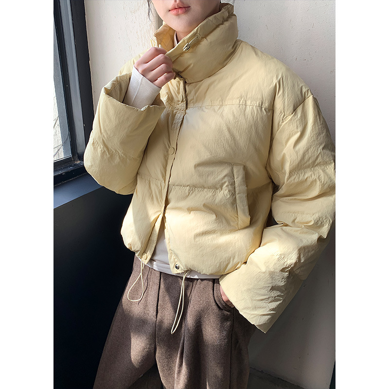 衣尔衫 泡芙女孩 短款白鸭绒立领羽绒服女泡芙面包服外套冬季上衣