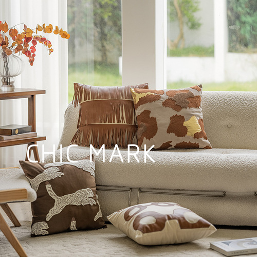 Nordic INS-style living room sofa throw pillows, cushion, retro model room bed headrest, throw pillows, cushion cover, waist cushion cover