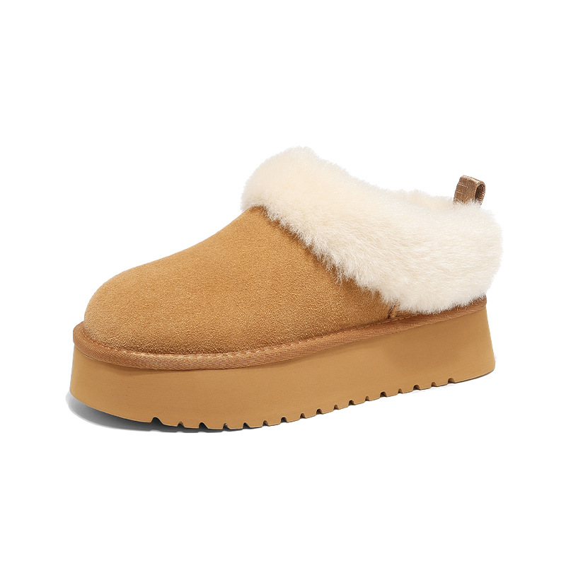 Botas de nieve de baja parte de Augu Shi Deng 2025 nuevas botas de invierno de invierno con un pedazo de lana gruesa y zapatos de lana gruesa