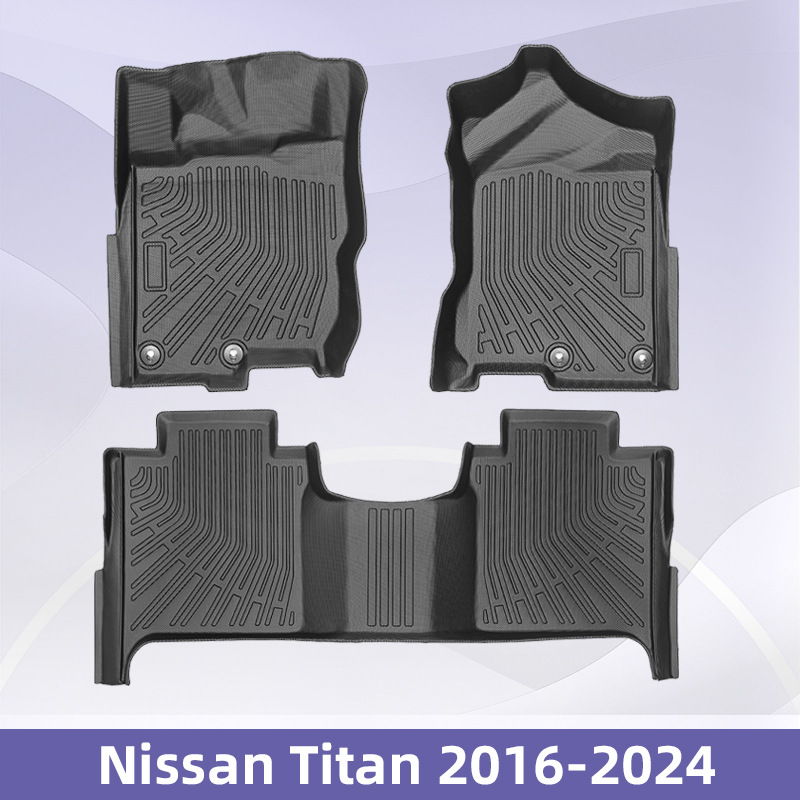Para Nissan Titan 2016 - 2024 TPE Foot Pads 3D All Weather Material Backpack Pad