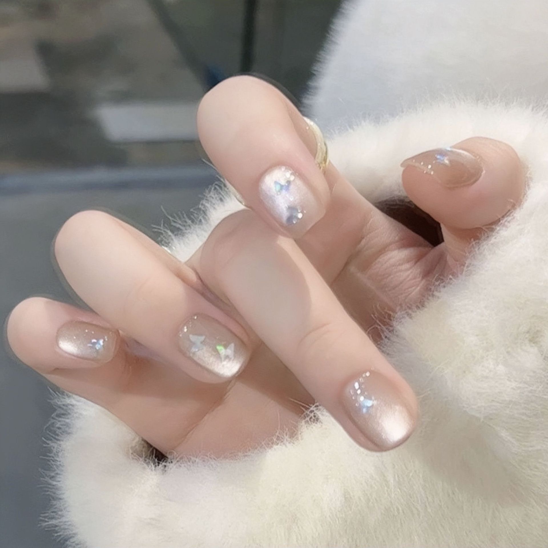 Yiyi Dance 10 piezas de uñas hechas a mano, terapia de luz, uñas, dopamina, uñas, uñas, parches al por mayor