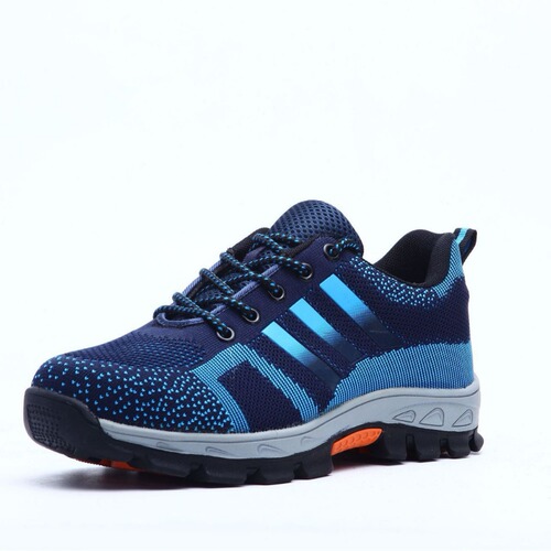 Men's Safety Shoes with Steel Toe Cap, Anti-Puncture, Breathable Rubber, Summer Work Boots for Construction Sites, Plus-Size