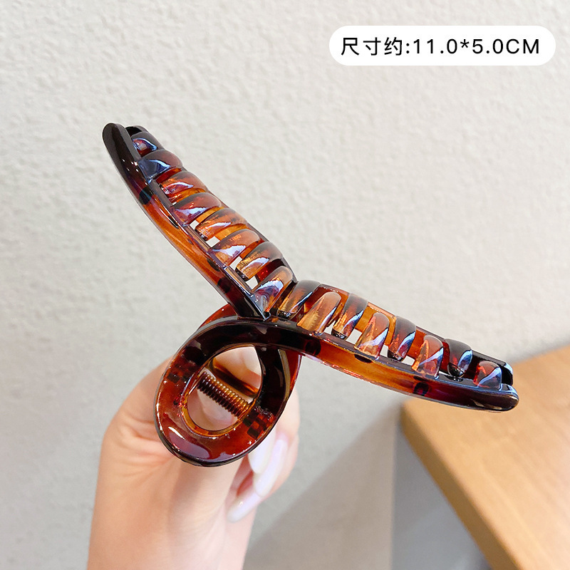 韓国大型アクリルサメクリップヘアアクセサリーシンプルなヘアクリップ女性の後頭部ヘアピン帽子卸売|undefined