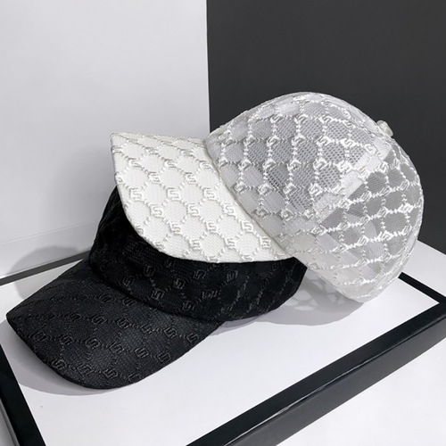 New style women's lace baseball cap summer sun protection breathable sunshade hat Korean casual embroidery duckbill cap fashion 