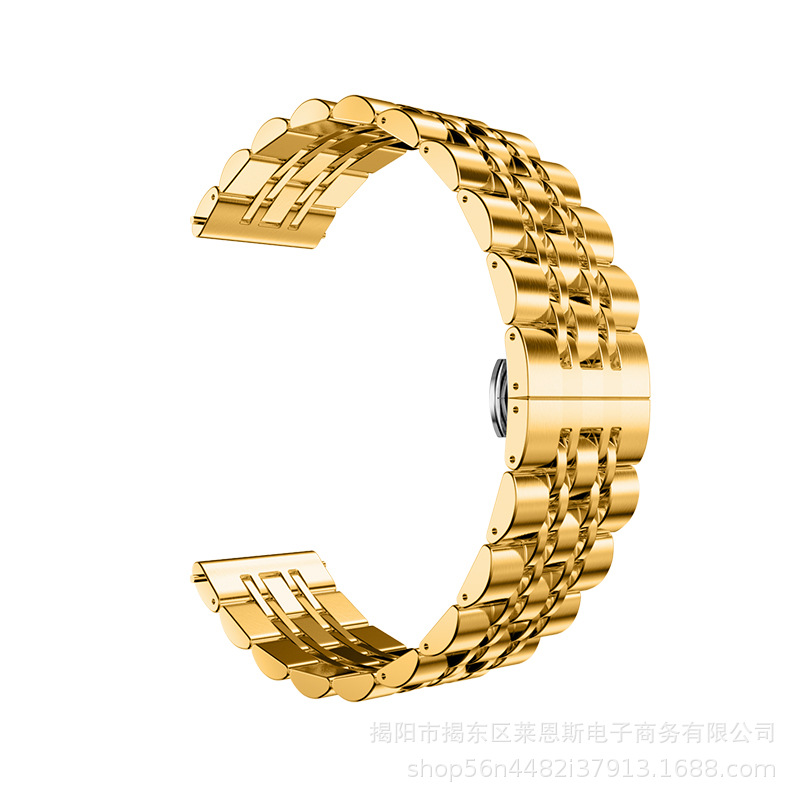 Adecuado para Samsung Galaxy watt4 Huawei GT3 reloj inteligente Correa siete cuentas de acero inoxidable metal Apple Correa