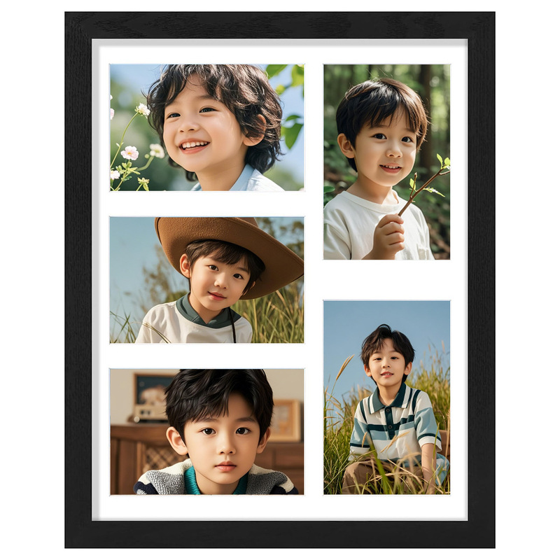 Customized Cross-Border Amazon 5-Grid Family Couple DIY Photo Frame Puzzle Wall Hanging Display Commemorative Photo Frame