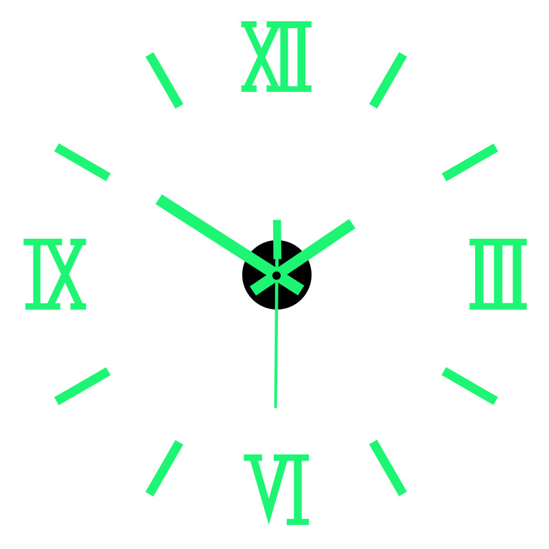 Amazon transfronterizo simple sala de estar reloj luminoso DIY mudo Reloj de pared ponche-libre decorativo etiqueta de la pared reloj al por mayor