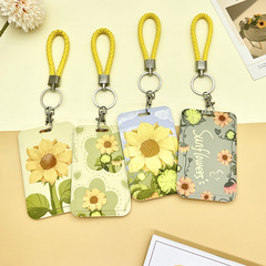 Simple Sunflower student campus meal card holder bus subway card work ID card holder access card lanyard card holder