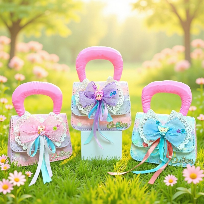 Bolso de princesa portátil de perlas, arco de encaje, bolso de hombro, bolso de cadena, bolso de cambio de Año Nuevo.