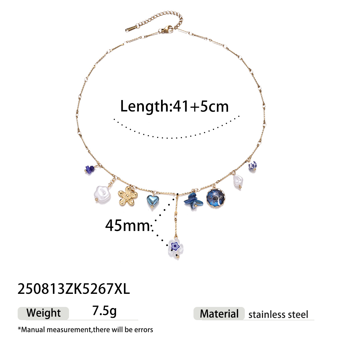 Collar de acero inoxidable TENA lujo ligero de alto nivel flor azul collar de colgante de titanio no se desvanece joyería