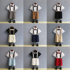 男童背帶褲套裝英倫中小童幼兒園西服演出表演西裝主持人禮服花童