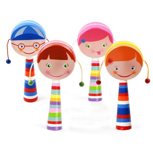 Juguete para niños sonajero tambor de piel de oveja cuero sonajero de madera bebé educación temprana juguete educativo para bebés 0-1 años