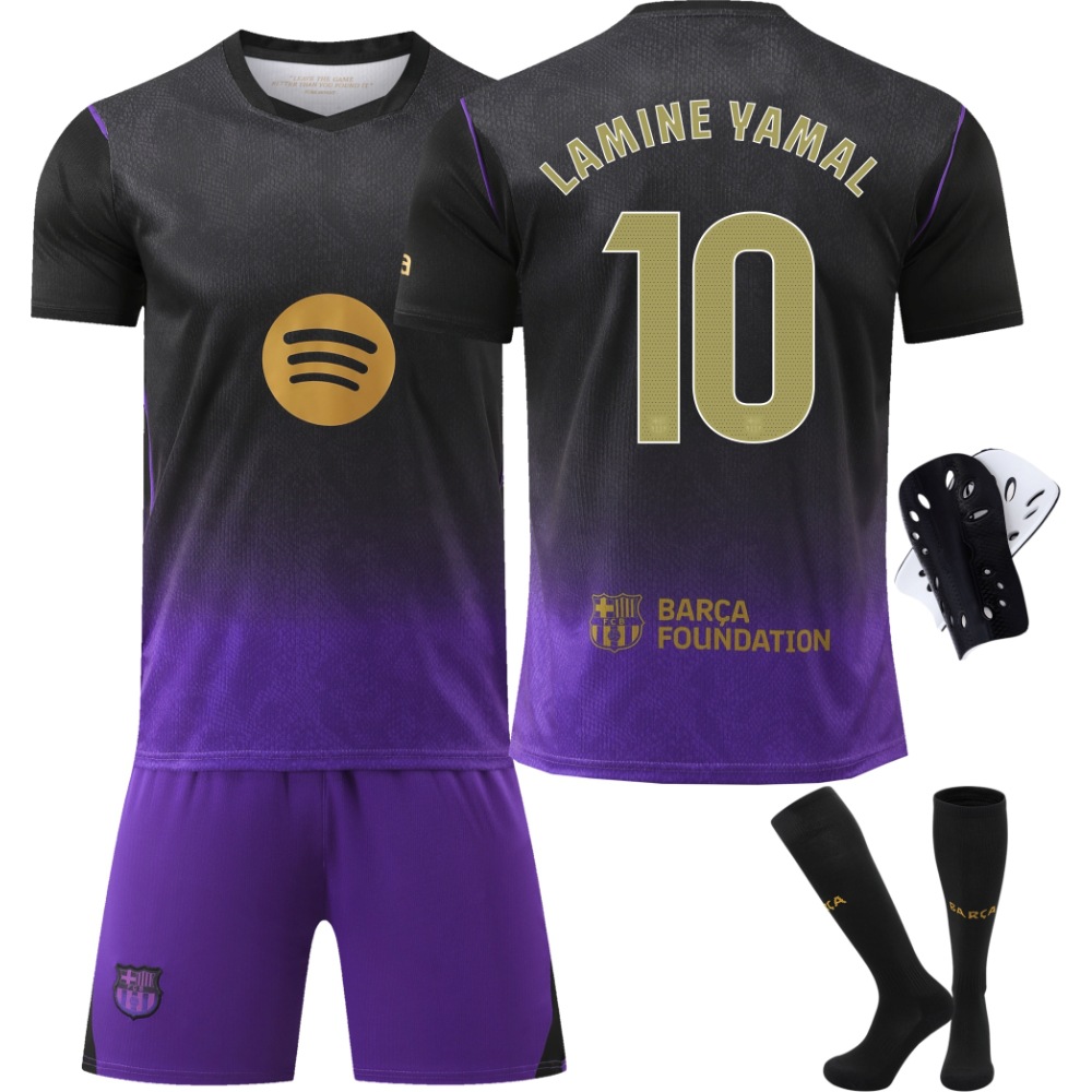 2627 Barcelona away football jersey number 10 Yamal, 9 Lewandowski, 8 Pedri, 10 Messi, 11 Raphinha jersey