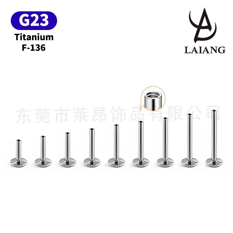 Серьги из титанового сплава F136, плоские ювелирные изделия на низкой подошве, круглая основа G23, сменные ювелирные аксессуары для пирсинга внутреннего зуба, ногтей для губ