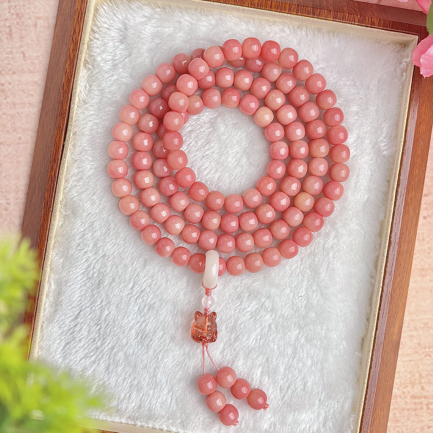 콜드스타 펜던트(복숭아 핑크색 떠다니는 꽃) 108개