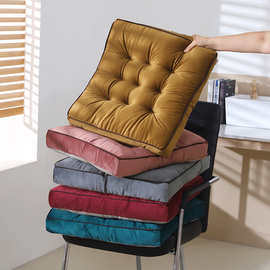 纯色跨境加厚方形坐垫家用椅垫办公室坐垫水晶绒冬季坐垫批发