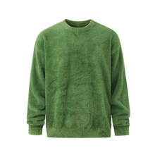 MR秋冬季慵懒风马海毛圆领毛衣男士穿搭韩版宽松高级感针织衫