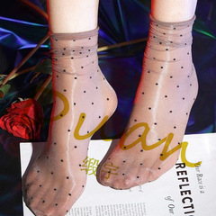 性感1D超薄透明中短筒女襪日系JK極光油亮絲滑黑絲純欲風點點