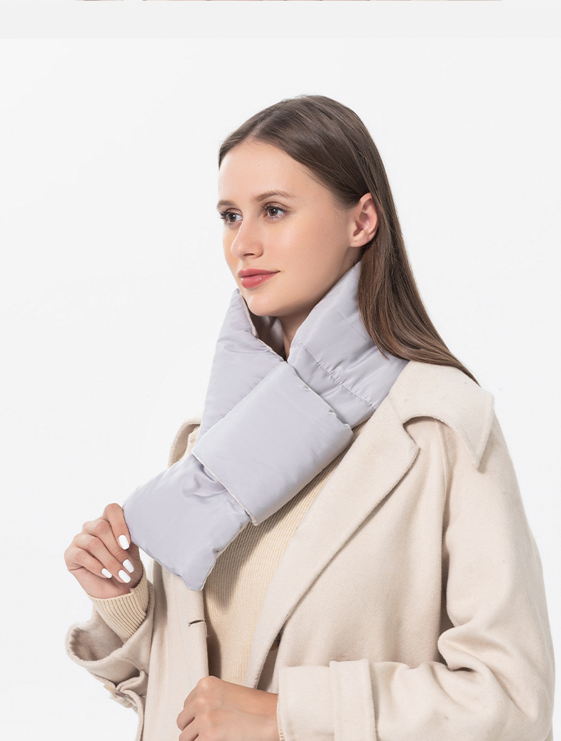 امرأة أسلوب بسيط اللون الصامد البوليستر خياطة الشتاء والأوشحة display picture 6